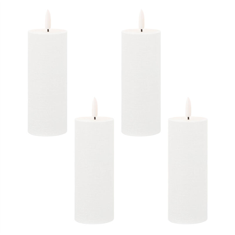 HomeRoots Set of Four Unscented Candle Flameless Pillar Candles image number 0