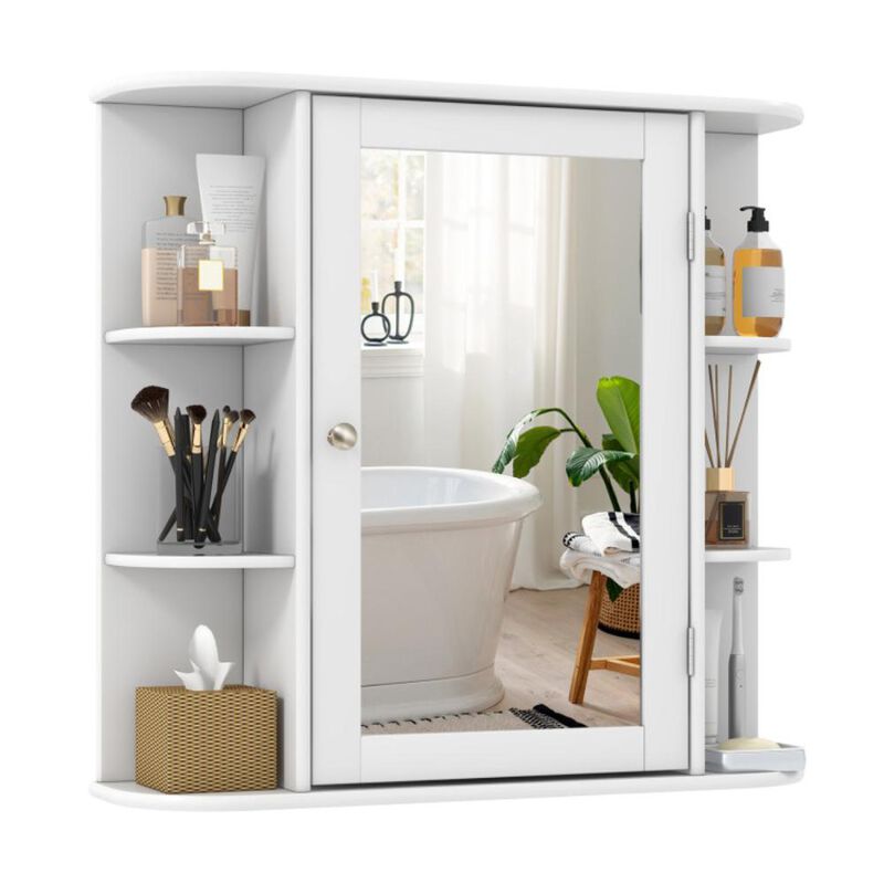 Hivvago Wall-Mounted Bathroom Mirror Cabinet with Storage Shelves