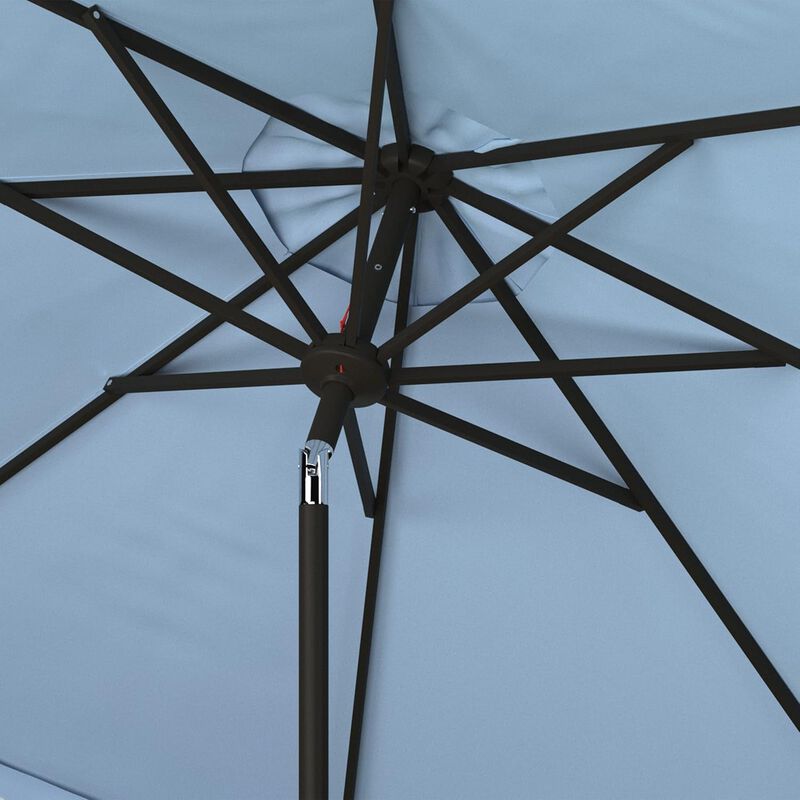 ShipItFurniture 9-Foot Crank Patio Umbrella Baby Blue/White image number 3