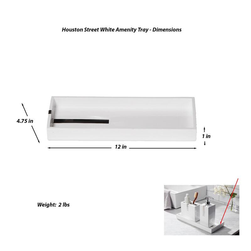 Houston Street White 3 Piece Bathroom Accessory Set