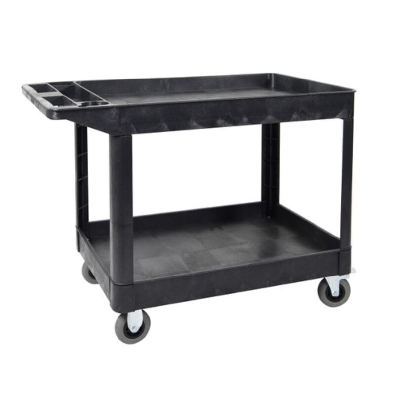 Luxor XLC11SP5-B two shelf heavy-duty utility cart w/SP5 Casters