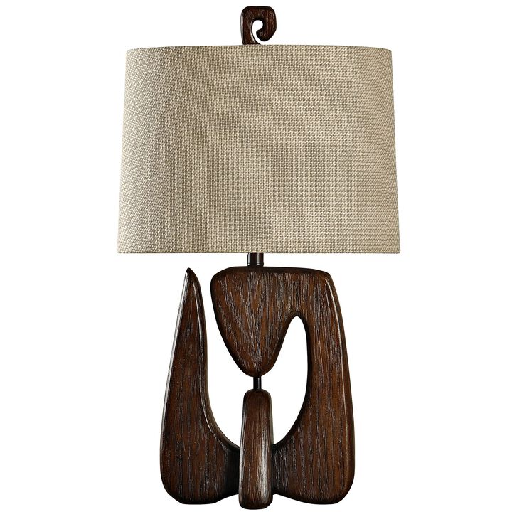 Faux Wood Table Lamp (Set of 2)