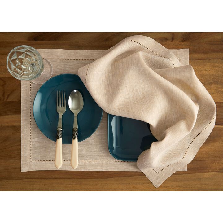 Solino Home 100% Pure Linen Dinner Napkins 20 x 20 Inch Set of 4 - Milan