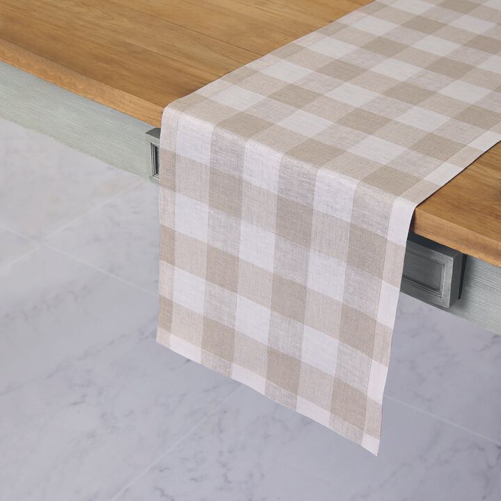 Solino Home 100% Pure Linen Table Runner - Buffalo Check