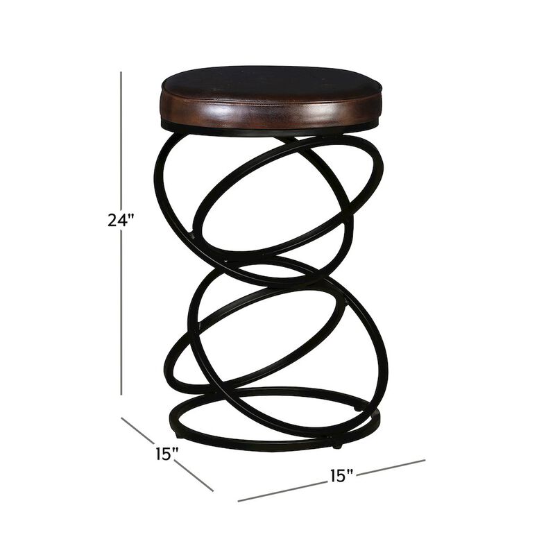 Porter Designs Polaris Leather 24 Bar Stool, Brown image number 5