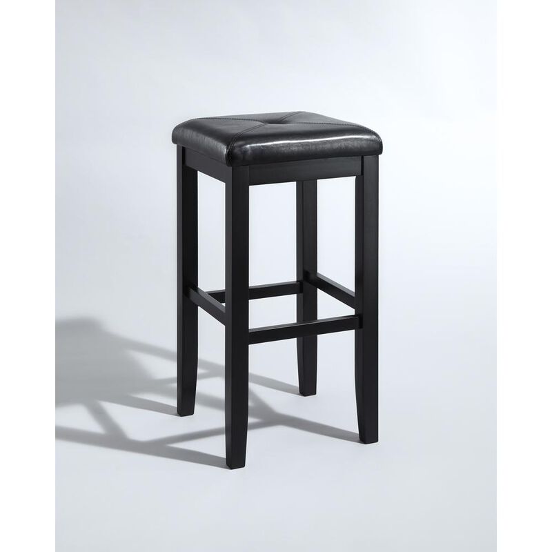 Upholstered Square Seat 2-Piece Bar Stool Set