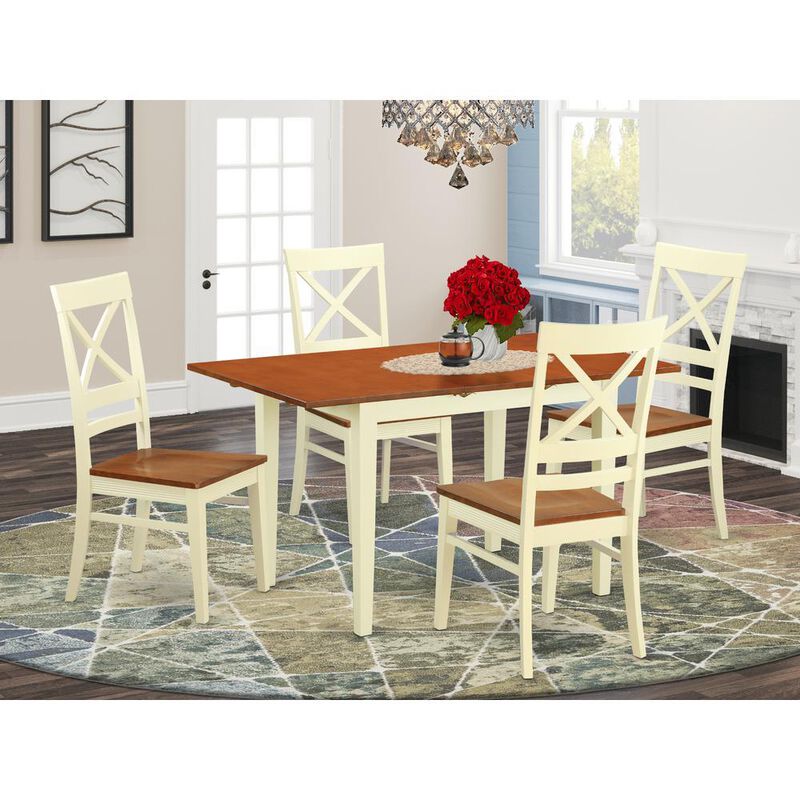 5 Pc small Kitchen Table set for 4-Table and 4 Kitchen Chairs