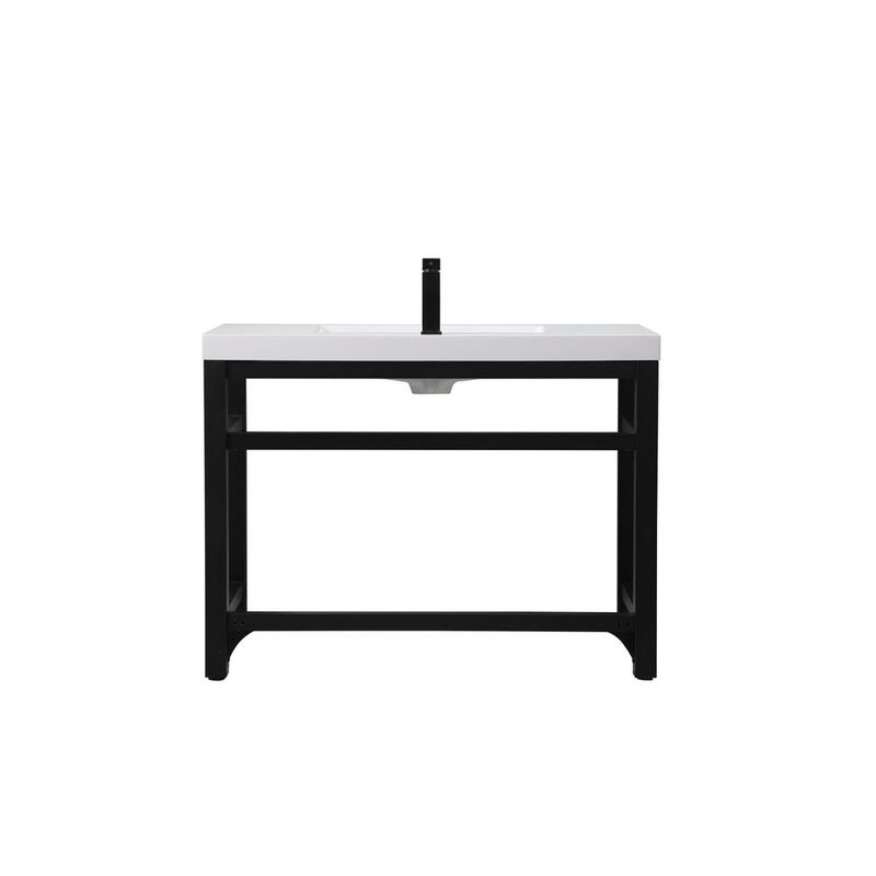 Elegant Kitchen and Bath 42 inch ADA compliant Single bathroom metal vanity in black