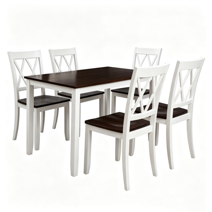Cescip Farmhouse 5‑Piece Rectangular Dining Set