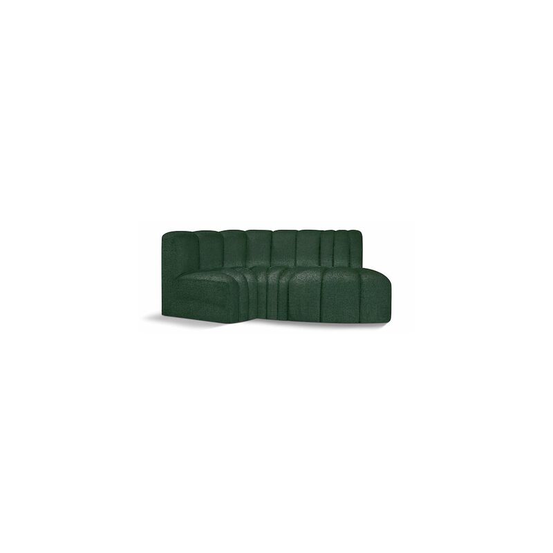 Meridian Furniture Arc Green Boucle Fabric Modular Sofa