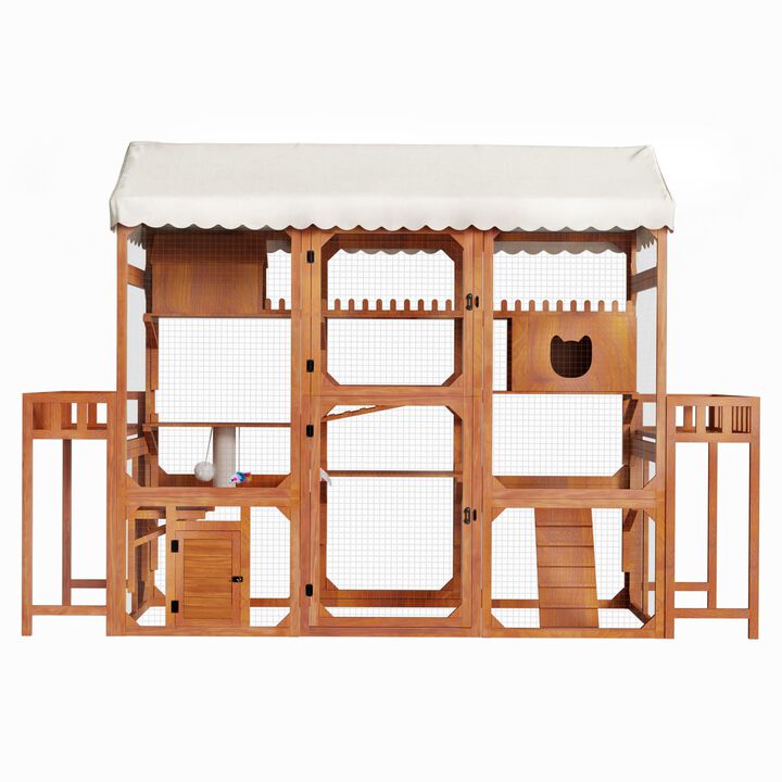 Tiskix Outdoor Cat Enclosure Wooden Catio