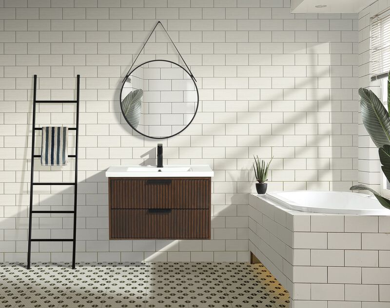 Diego 30" Floating Bathroom Vanity Walnut image number 4
