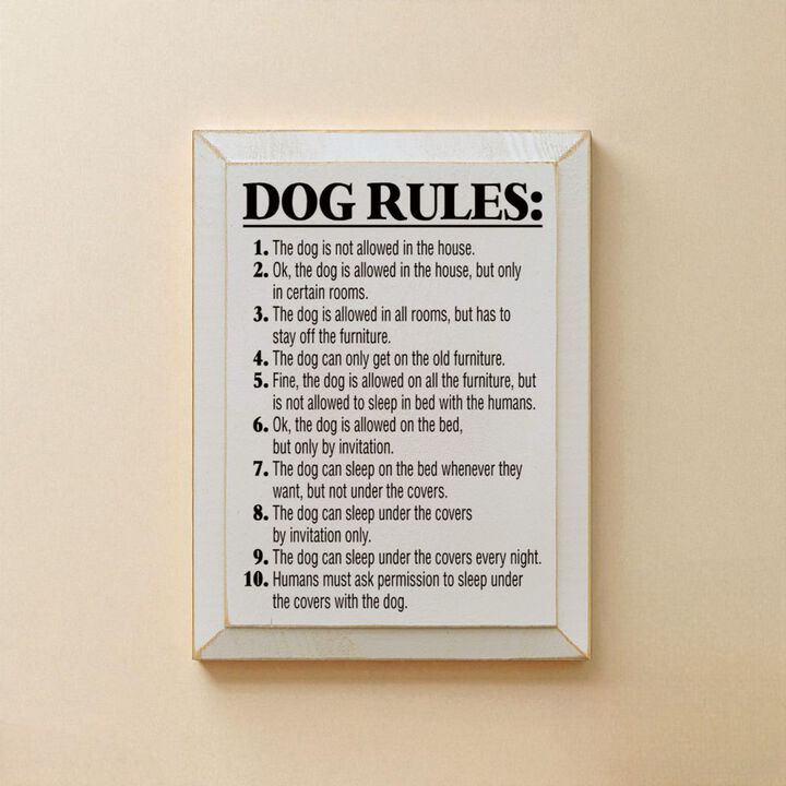 Funny Pet Rules Wood Sign Dog Lover Rustic Farmhouse Wall Hanging Decor