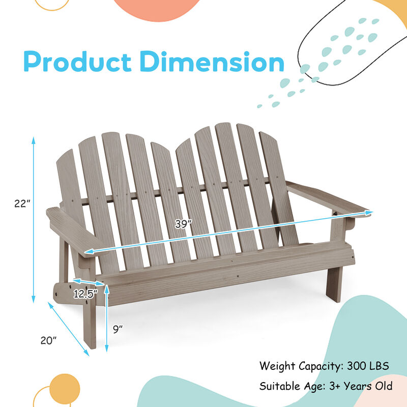 2 Person Adirondack Chair with High Backrest