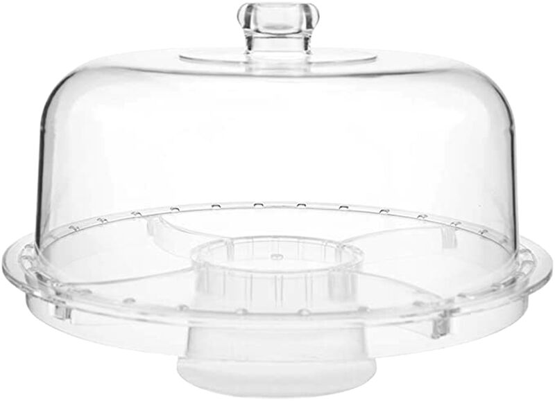 12 in. Multi-Functional Acrylic Cake Stand, 6 in 1 Serving Stand