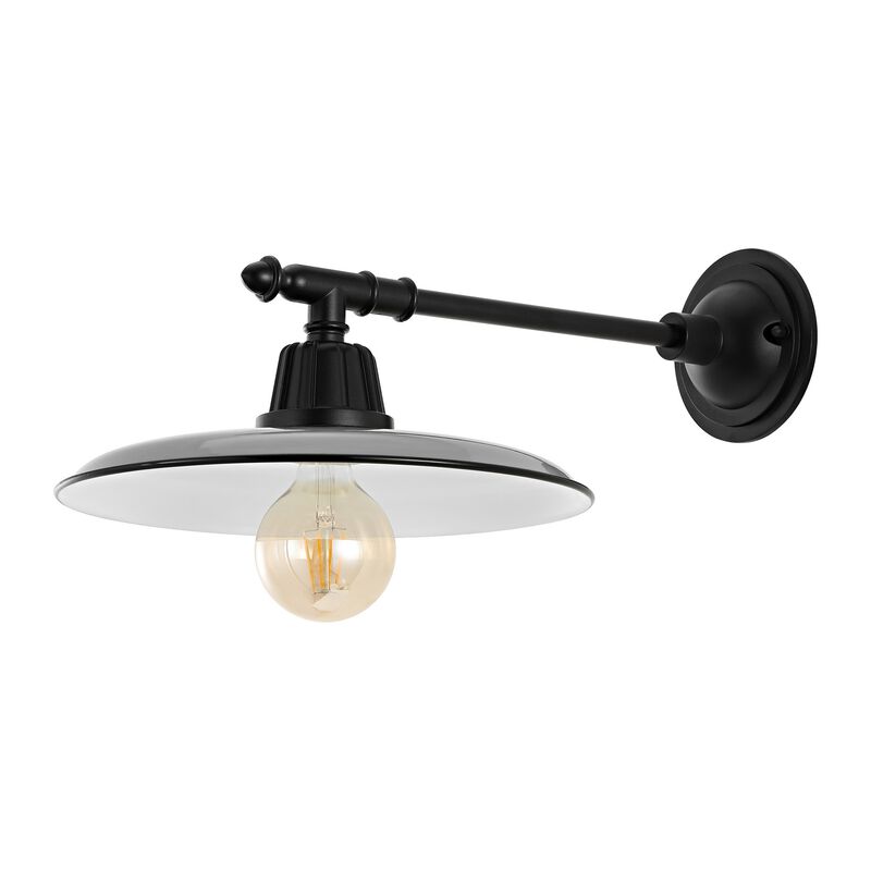 Bonner Farmhouse Industrial Indoor/Outdoor Iron LED Victorian Arm Outdoor Sconce