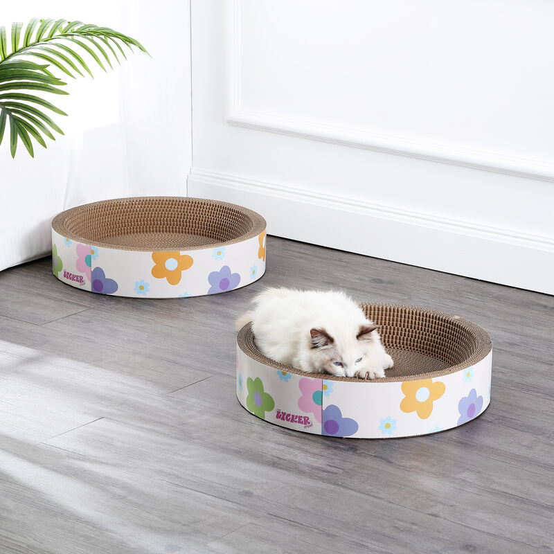 Daisy Modern Cardboard Bowl Cat Scratcher with Catnip