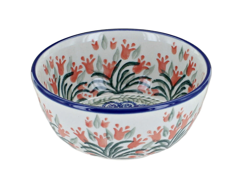 Blue Rose Polish Pottery Sapphire Fields Dessert Bowl