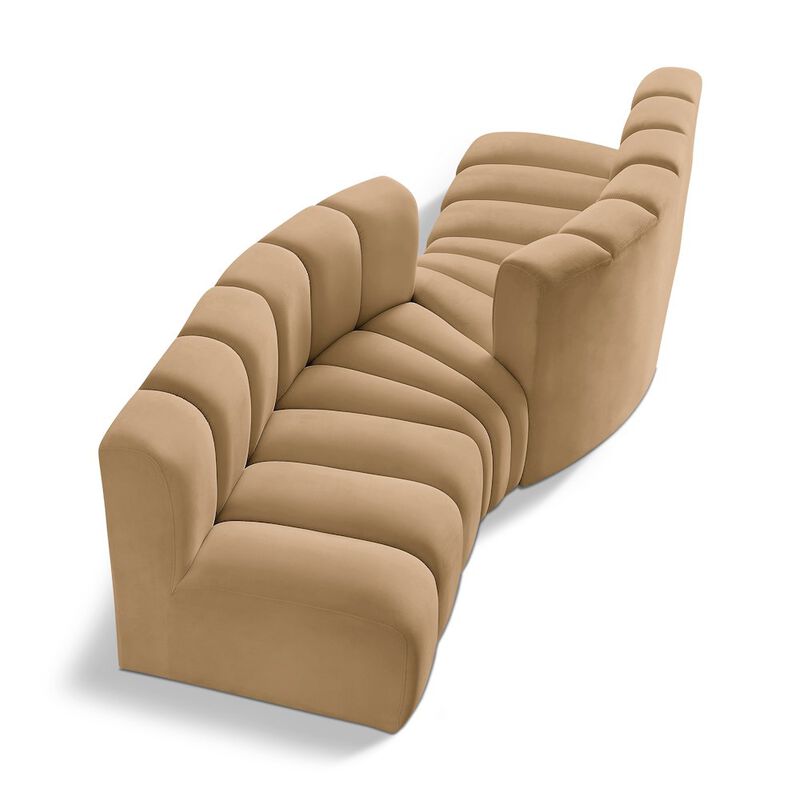 Meridian Furniture Arc Camel Velvet Modular Sofa