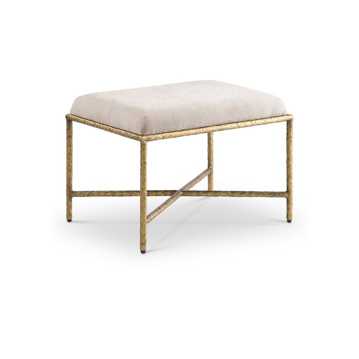 Meridian Furniture Valley Beige Chenille Fabric Bench