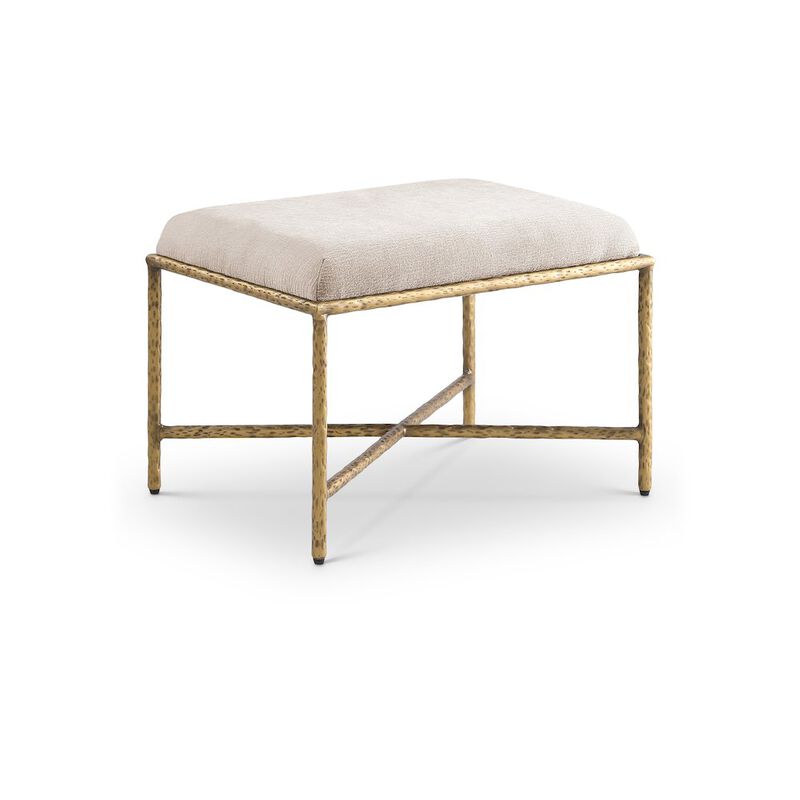 Meridian Furniture Valley Beige Chenille Fabric Bench