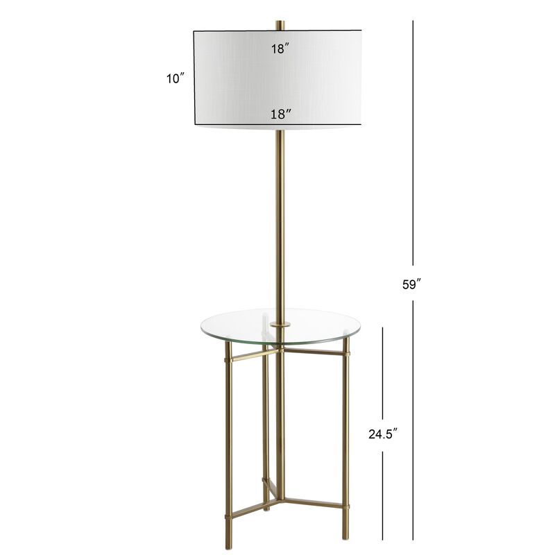 Charles Metal/Glass LED Side Table and Floor Lamp