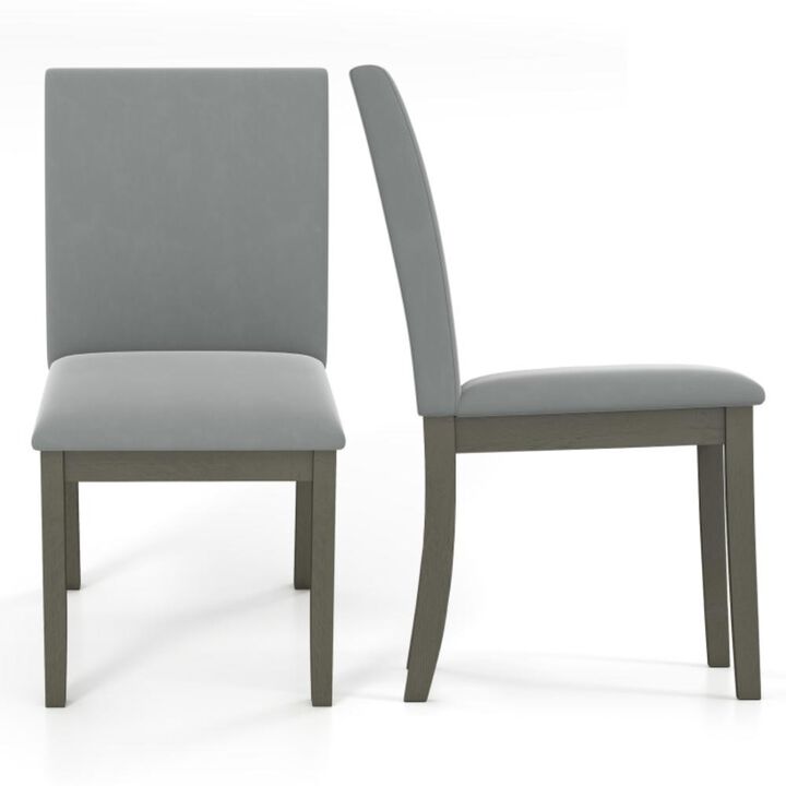 Hivvago Upholstered Dining Chairs Set of 2 with Rubber Wood Legs and High Back