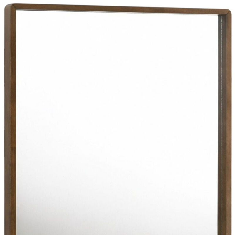 HomeRoots 40" Brown Wood Framed Accent Mirror image number 4