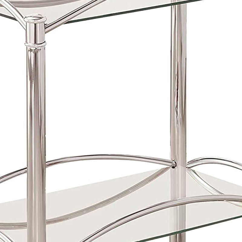 Traditional Chrome and Glass Serving Cart
