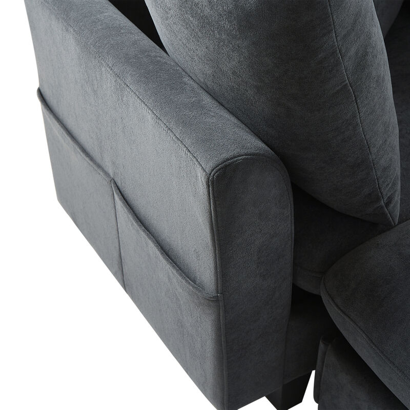 Merax Sectional Sofa L-shaped Sofa Upholstered Sectional Sofa with Ample Storage Space