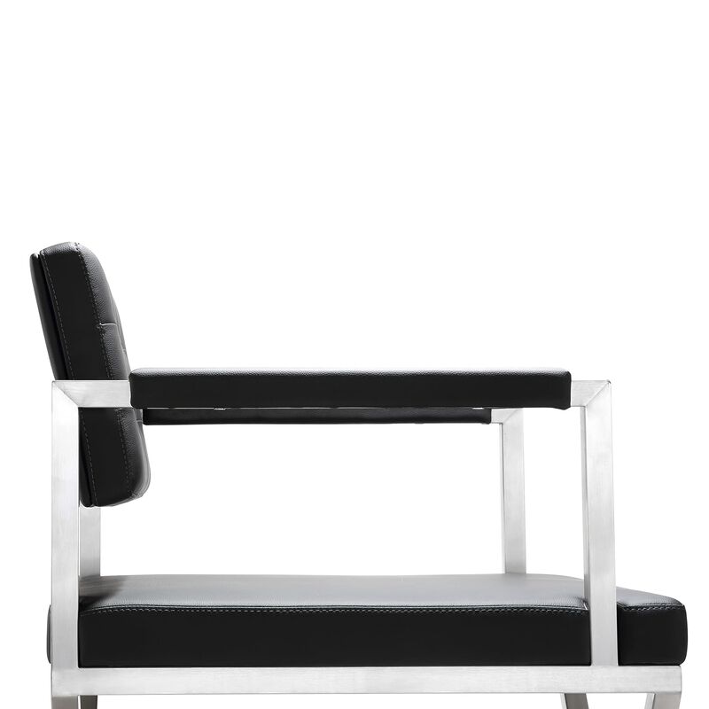 TOV Furniture Director Stainless Steel Counter Stool, Black image number 7