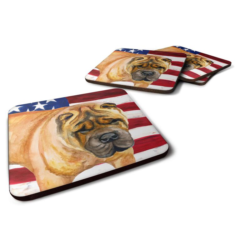 Caroline's Treasures Shar Pei Patriotic Decorative coasters, Multicolor