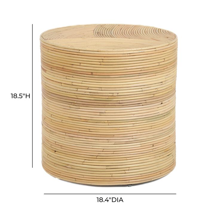 Tov Furniture Matea Natural Rattan Arch Side Table