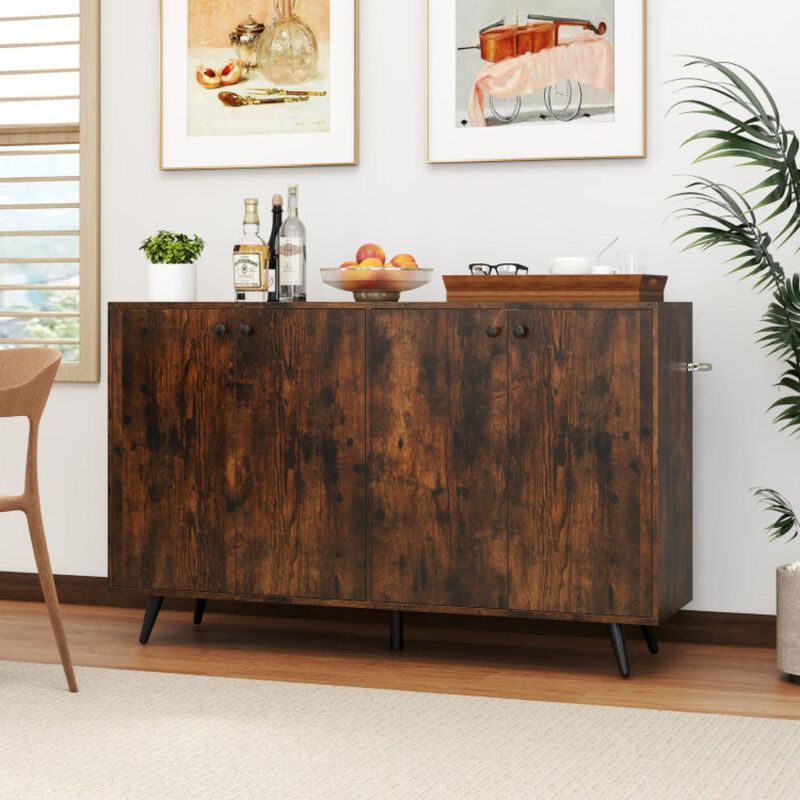 Hivvago Buffet Sideboard Mid Century Modern Storage Cabinet with Adjustable Shelves