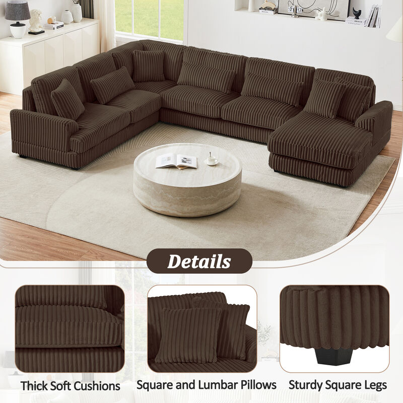 Merax Oversized Sectional Sofa U-shaped Sofa