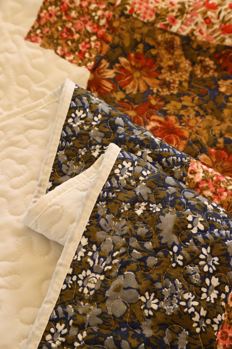 Marcielo 3 Pcs Printed Floral Lightweight Quilt Bedspread Set Queen