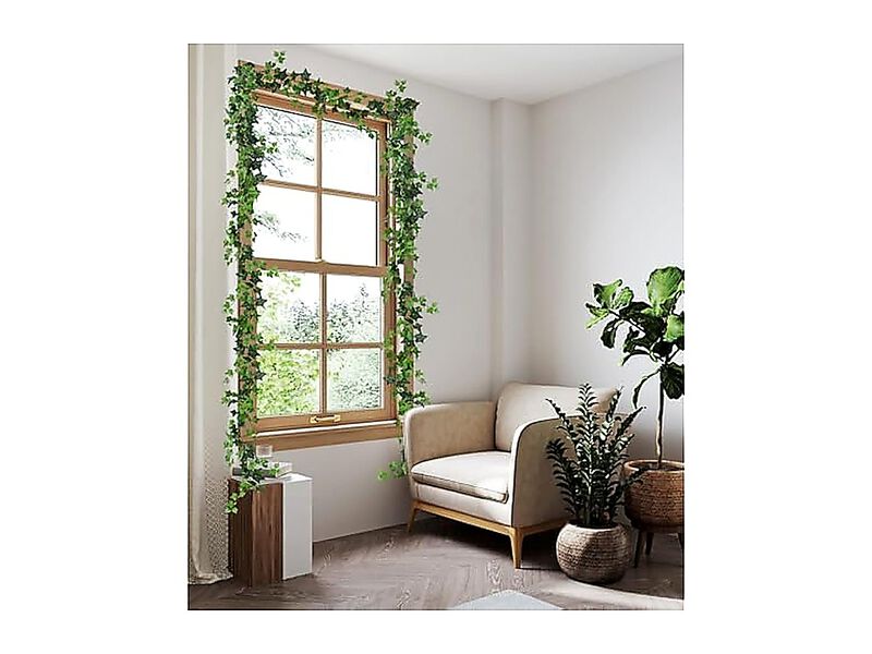 3 Strands Artificial Ivy Vines 6 Ft Green Garland Faux Hanging Plants Greenery image number 2