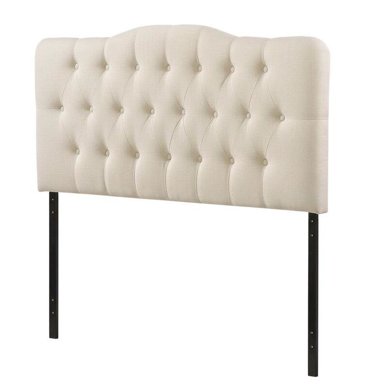 Upholstered Fabric Headboard in Neutral Tone with Plush Padding and Sturdy Frame image number 0