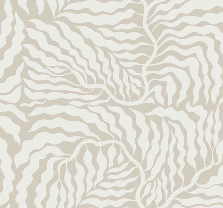 Fern Fronds Taupe & White Wallpaper (Set of 2)