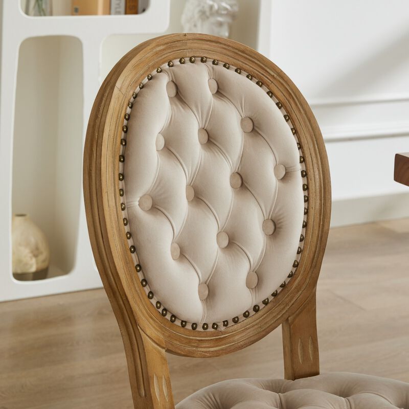 Blogpi Set of 2 Tufted Velvet Dining  Chairs image number 3