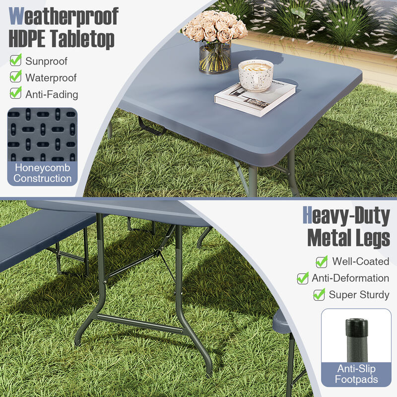 Heavy-Duty Folding Table &ndash; 350 LBS Support, Foldable Design with Carry Handle