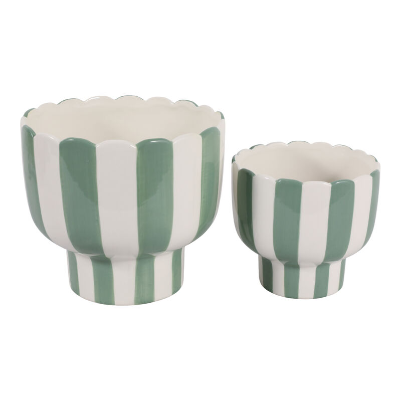 S/2 Striped Pedestal Planter image number 3