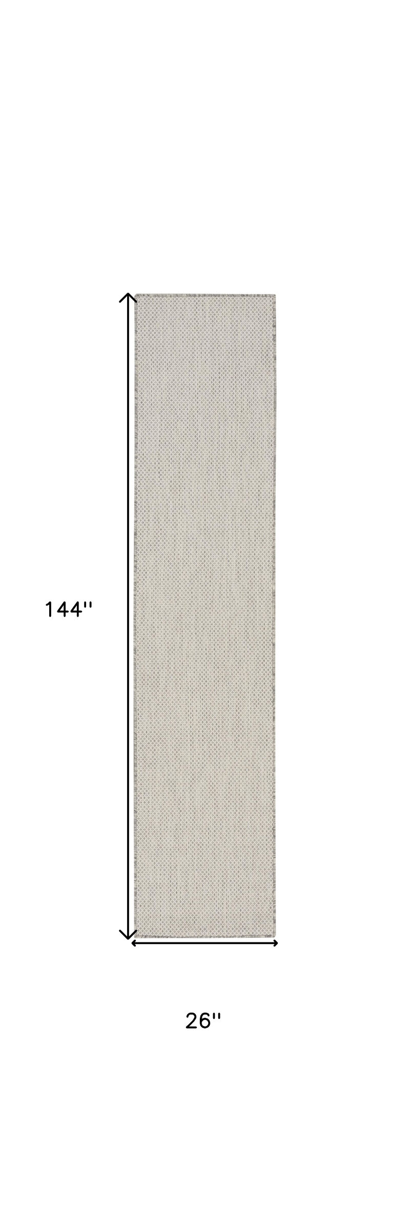 HomeRoots 12' Ivory And Silver Geometric Indoor Outdoor Runner Rug image number 4