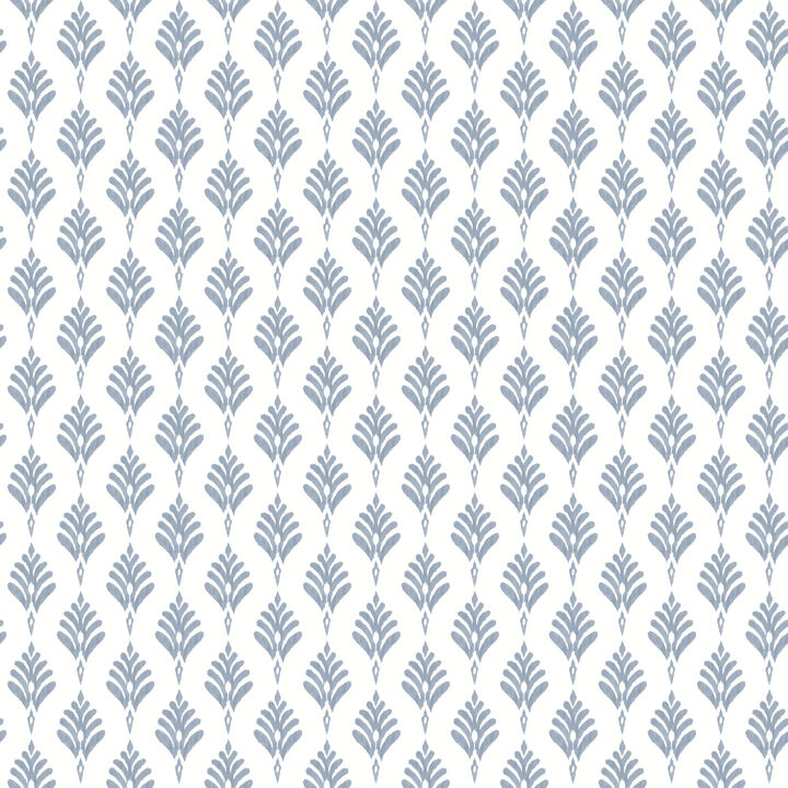 French Scallop Blue Wallpaper (Set of 2)