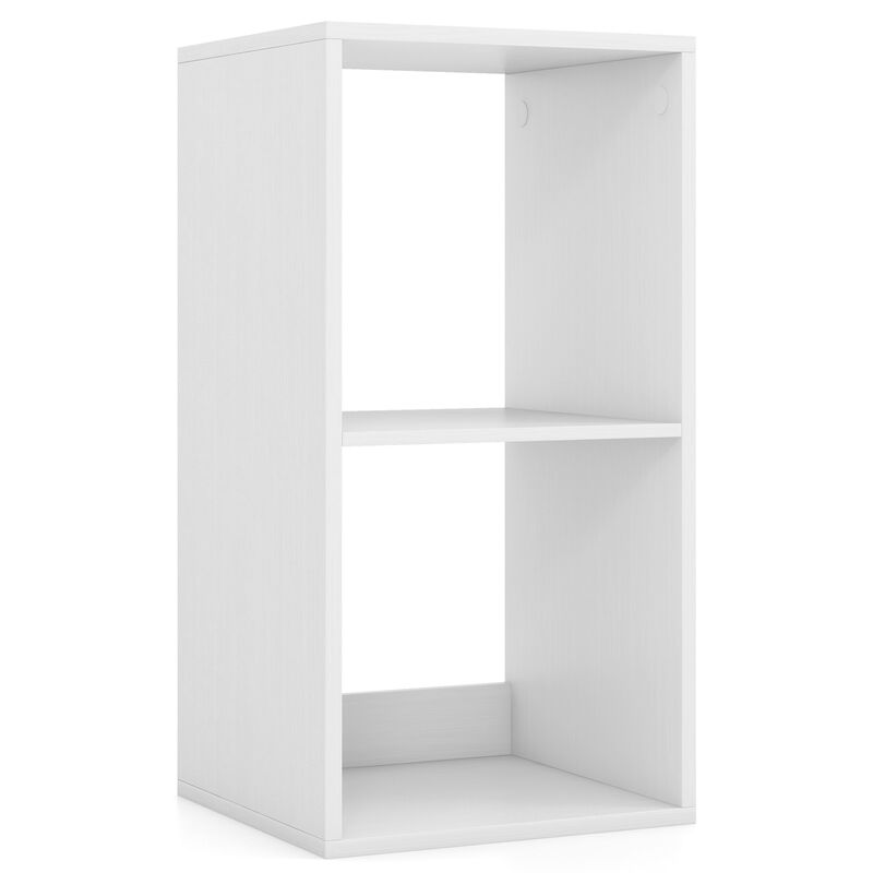 2 Cube Bookshelf with Back Guardrail for Living Room Bedroom