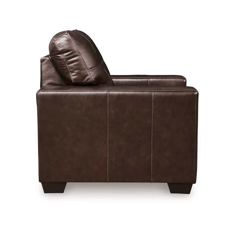 Orion Armchair, Modern Dark Brown Tufted Real and Faux Leather Cushion image number 3