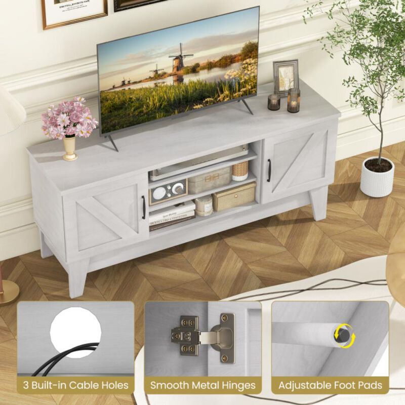 Hivvago Farmhouse TV Stand for TVs Up to 65 Inches with 2 Barn Door Cabinets