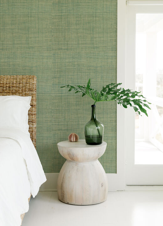 Cheng Jade Woven Grasscloth Wallpaper