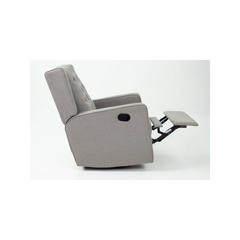 Poundex Swivel Glider Manual Recliner in Dark Gray
