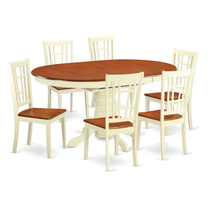 7 PC Dining room set -Small Kitchen Table and 6 Dining Chairs